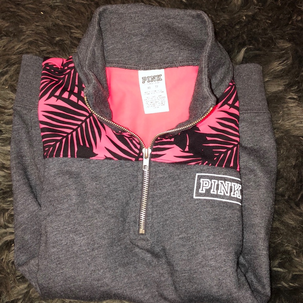 VS Pink Quarter Zip Sweater